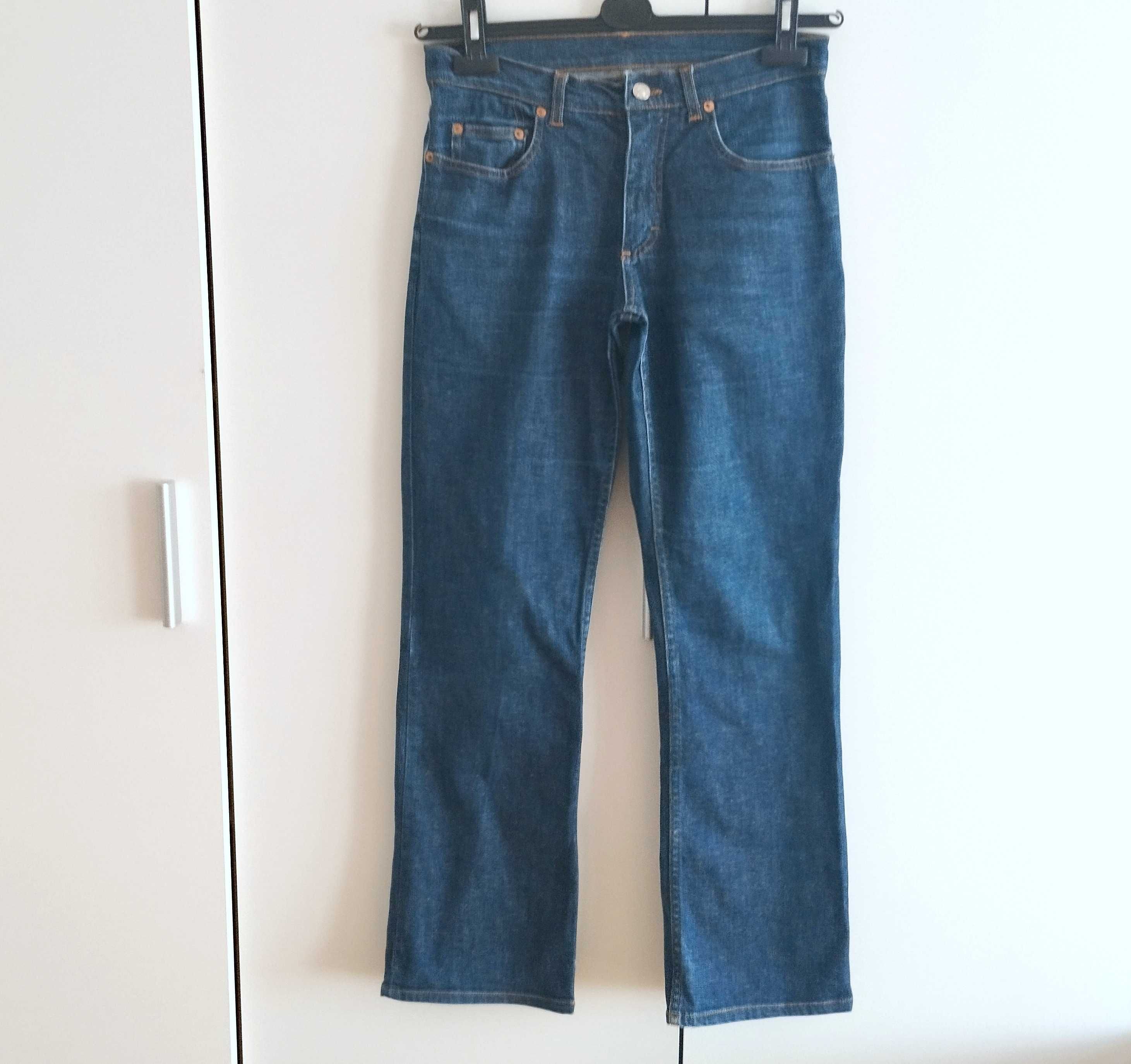 Spodnie damskie H&M, roz. 36, dżinsowe jeansy granatowe