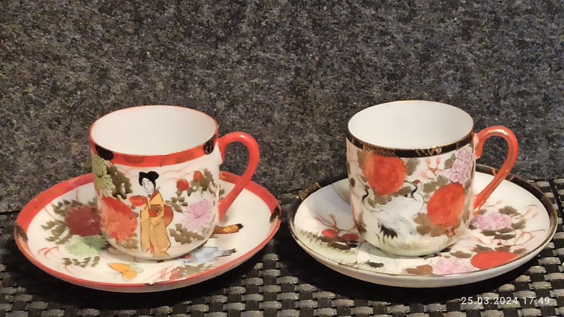 Porcelana Japonia DUO Mokka Japan  cienka Orientalna Porcelana