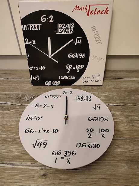 Zegar matematyka classic biały śr. 30cm