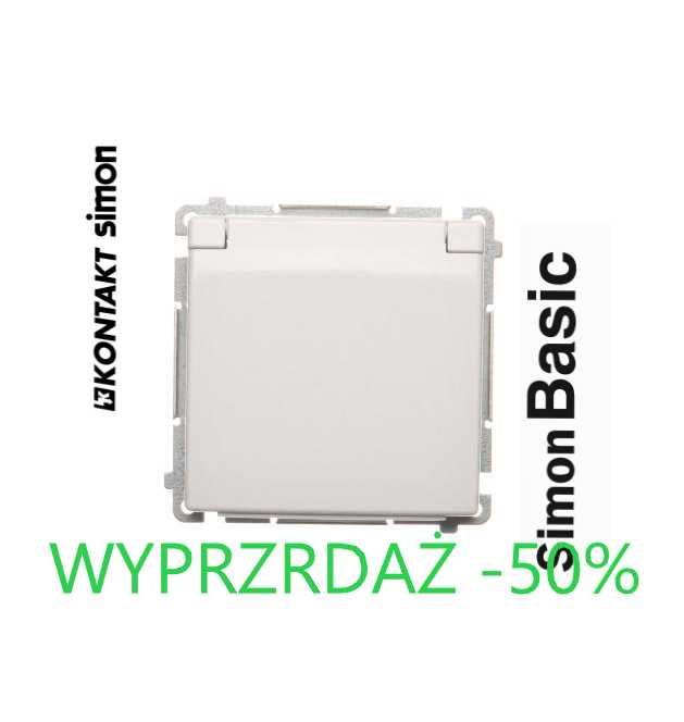 Simon Basic BMGZ1B.01/11 Gniazdo wtyczkowe pojedyncze IP44 - klapka