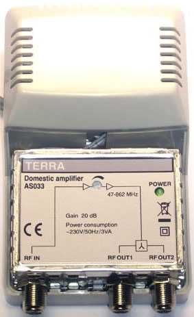 Усилитель антенный ТВ сигнала AS-033 TERRA