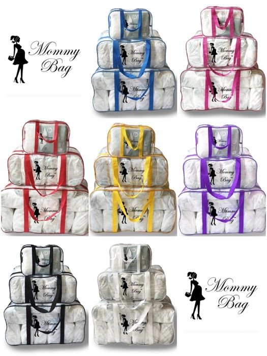 Набор 3 прозрачные сумки в роддом S,L,XL или по штуч. Mommy Bag Польша