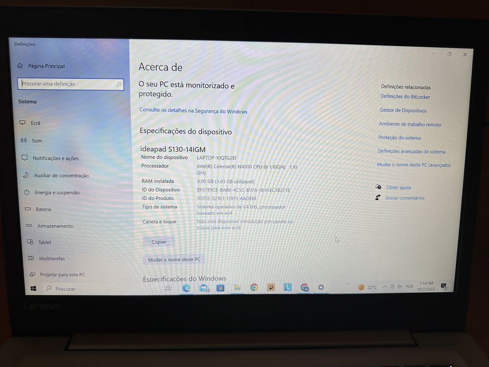 Portátil marca Lenovo