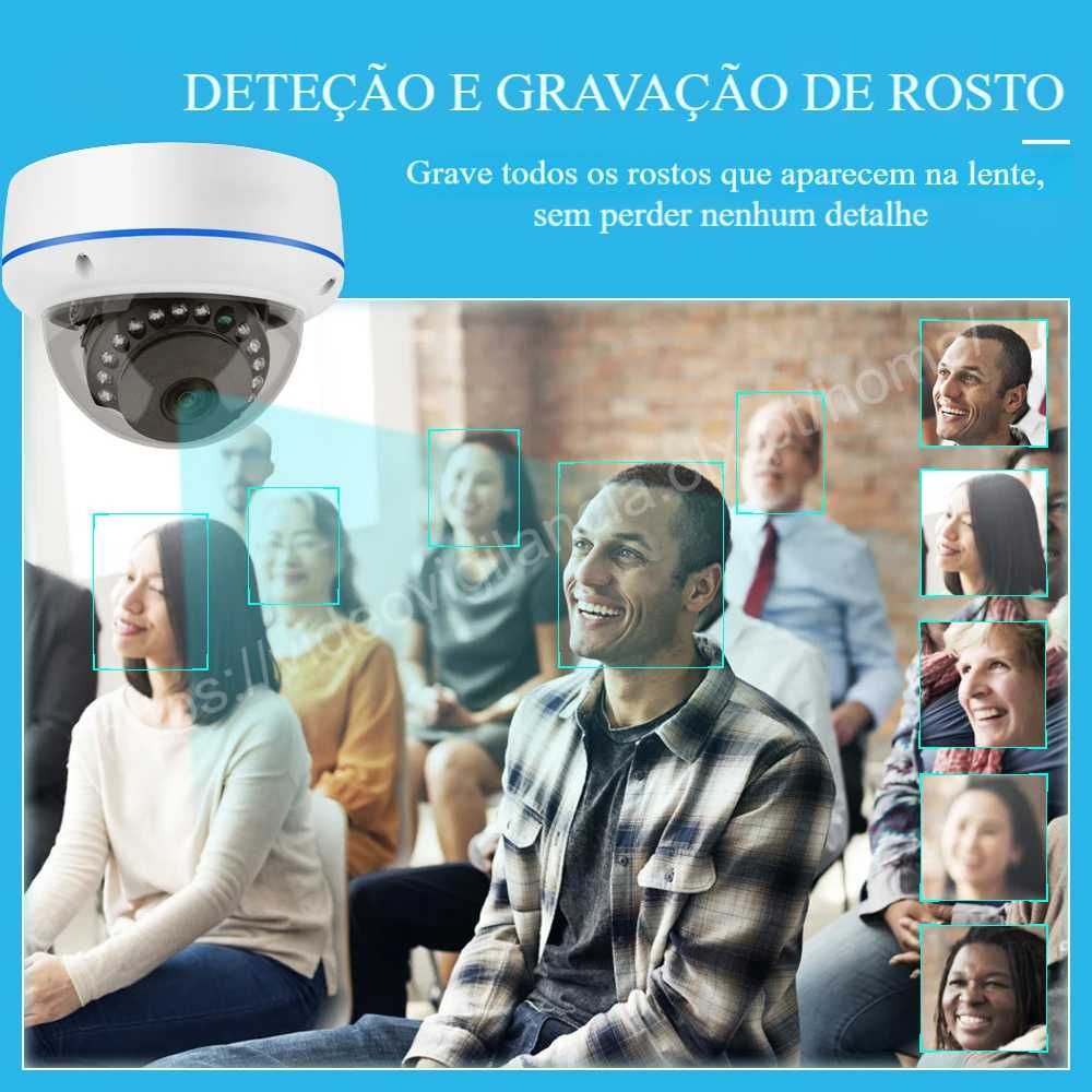 Conjunto‼️ 4 Câmaras ‼️ Ultra FullHD ‼️ 5MP ‼️ Identificação por Rosto