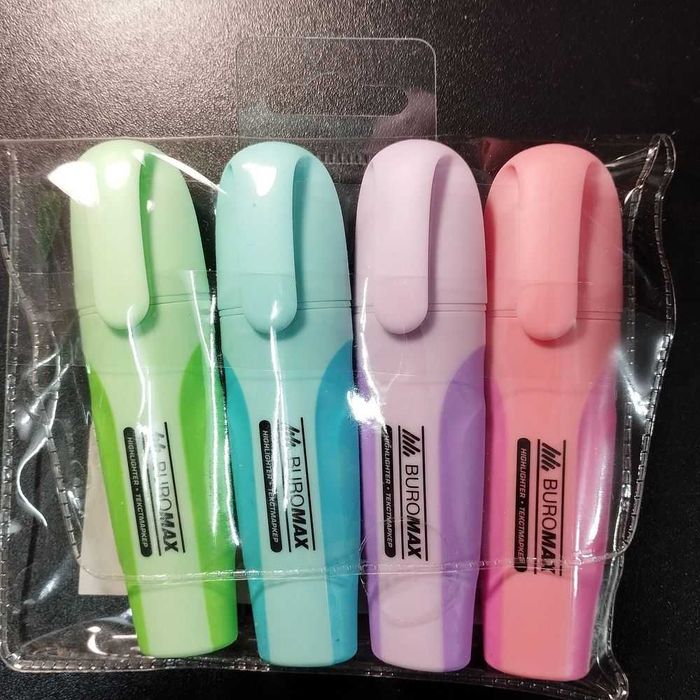 Текст-маркеры Buromax PASTEL набор 4шт #BM.8905-94. Новый!