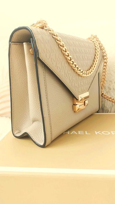 Torba listonoszka beżowa Michael Kors Whitney Light Sand jak nowa!