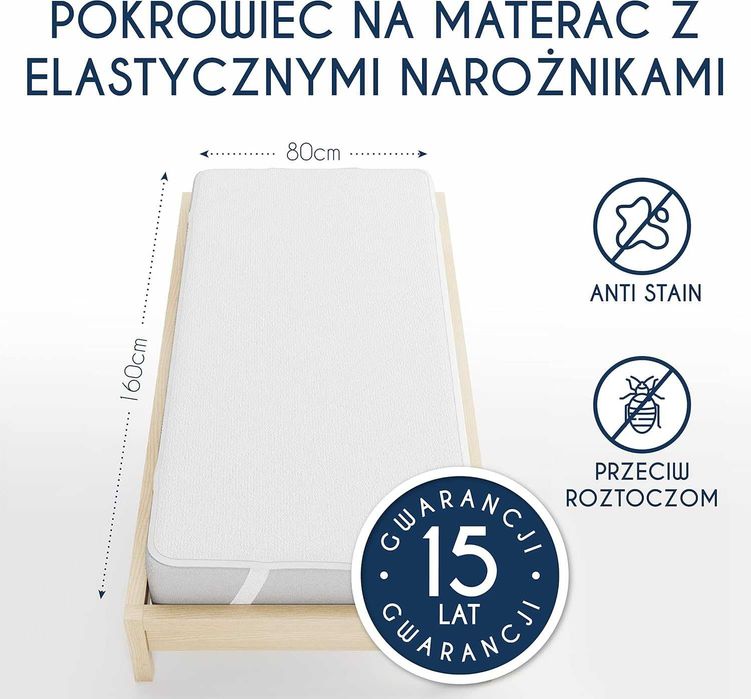 Wodoodporny Ochraniacz na materac Dreamzie 160x80 cm