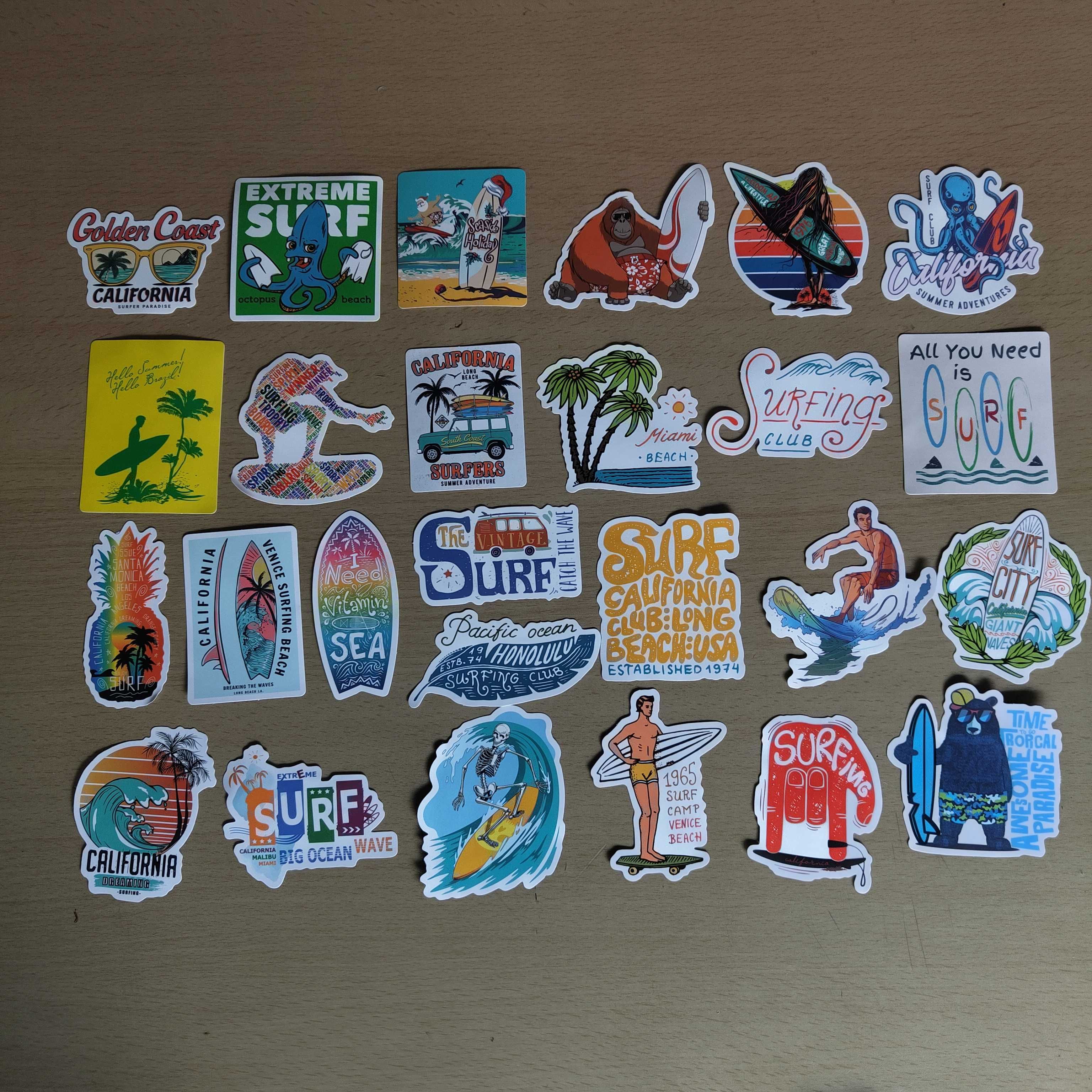 50 Stickers Autocolantes Surf