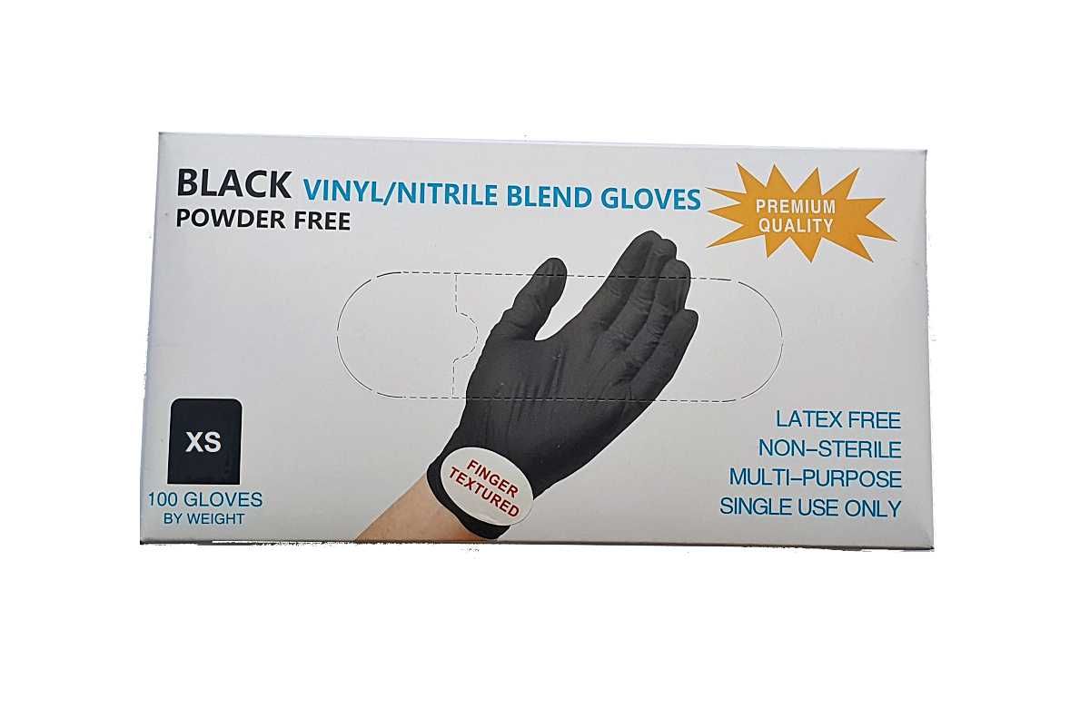 Продам новые нитриловые перчатки черные размер xs (99 штук)