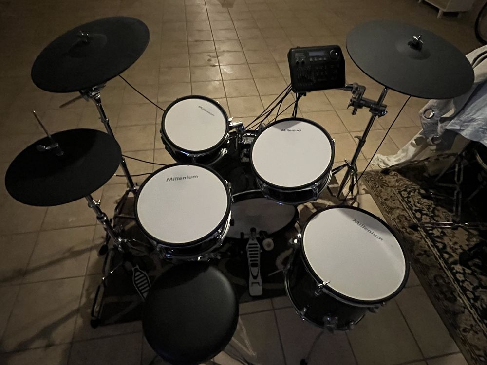 ateria Eletrónica Millenium MPS-750X PRO E-Drum Mesh Set – Como Nova