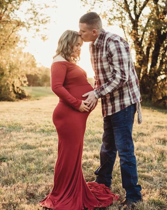 Suknia do sesji ciążowej, kobiecej czerwona M L