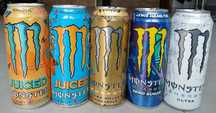 Latas Monster vazias