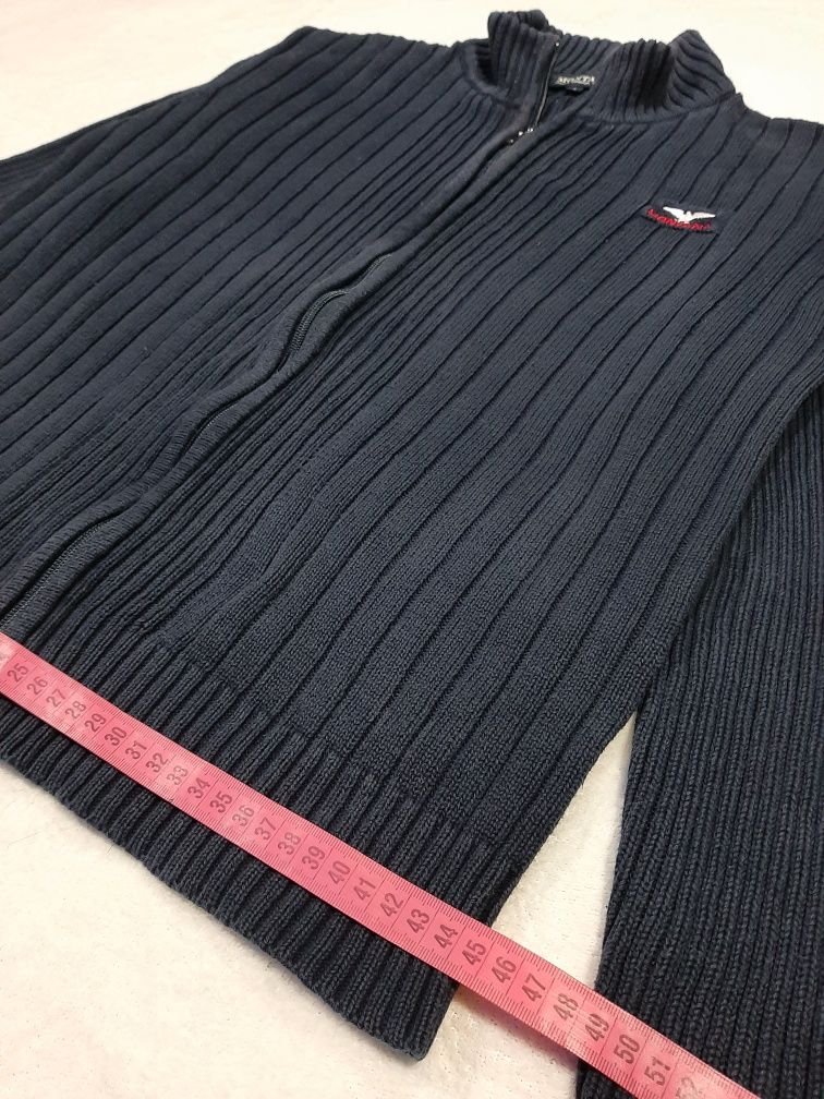 Sweter Granatowy Rozpinany Montana Full Zip Sweater r. S 90s 2000s Tru