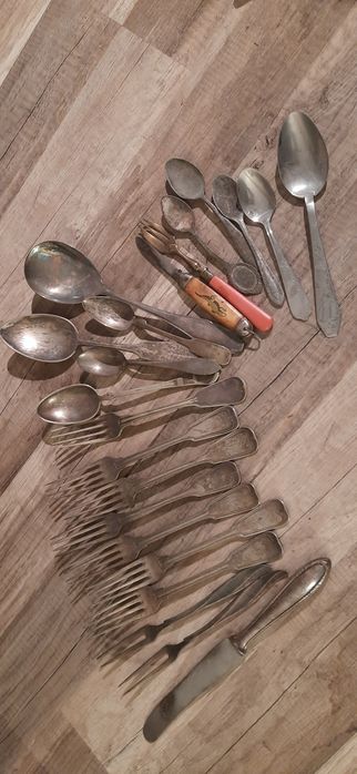 Zestaw sztućców posrebrzane