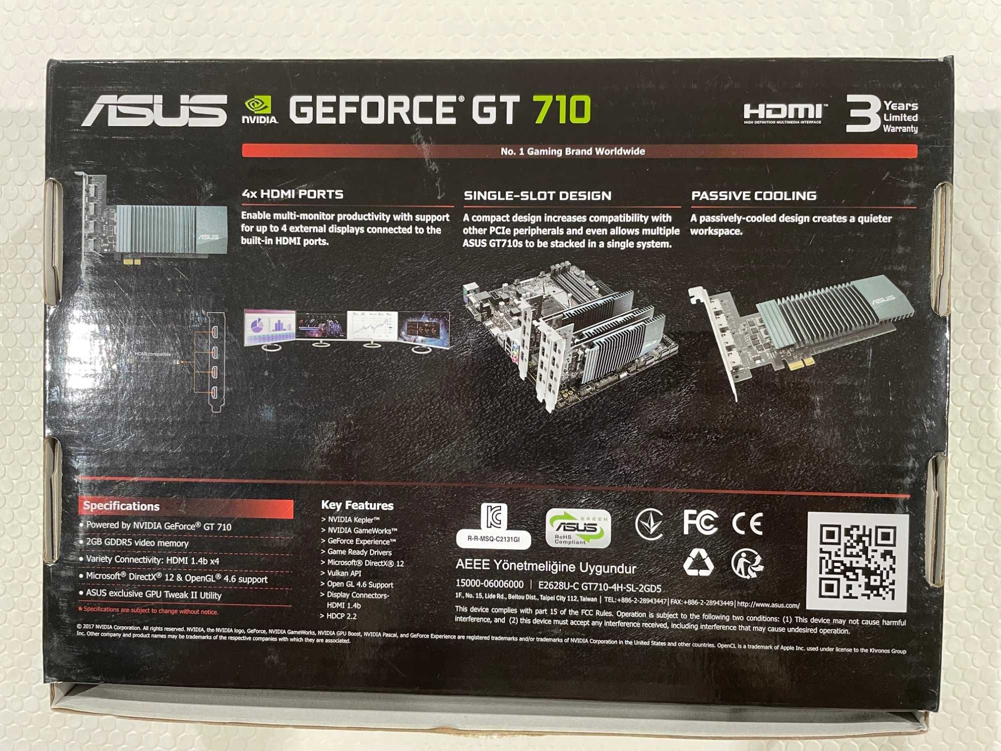 Placa gráfica Asus GeForce GT710 c/4 portas HDMI