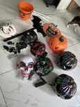 Zestaw ozdob na halloween - maski led, dynie led, lampki led nietoperz