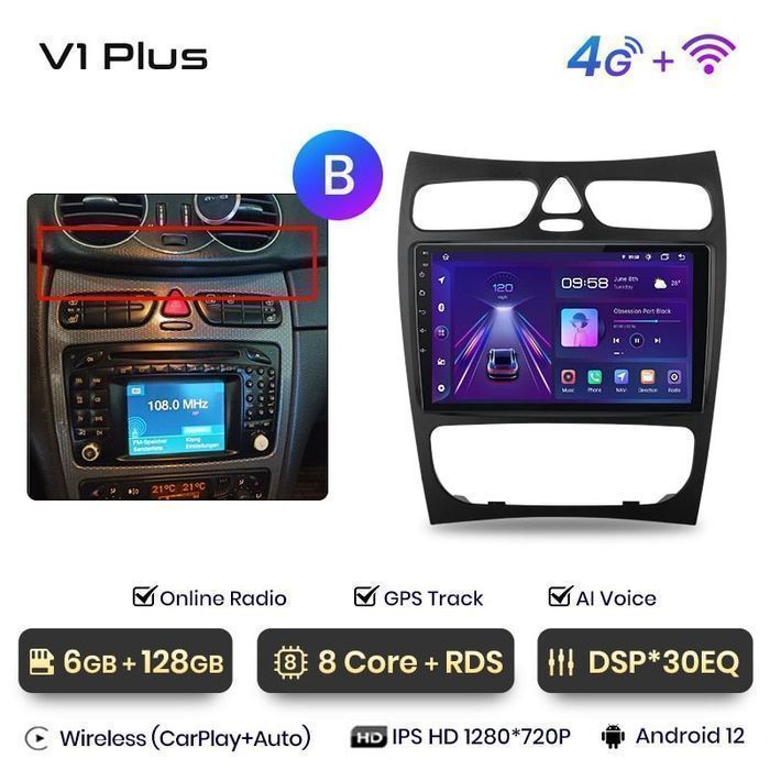 Radio nawigacja Mercedes Benz C CLK S203 W203 W209 A209 Android 6GB