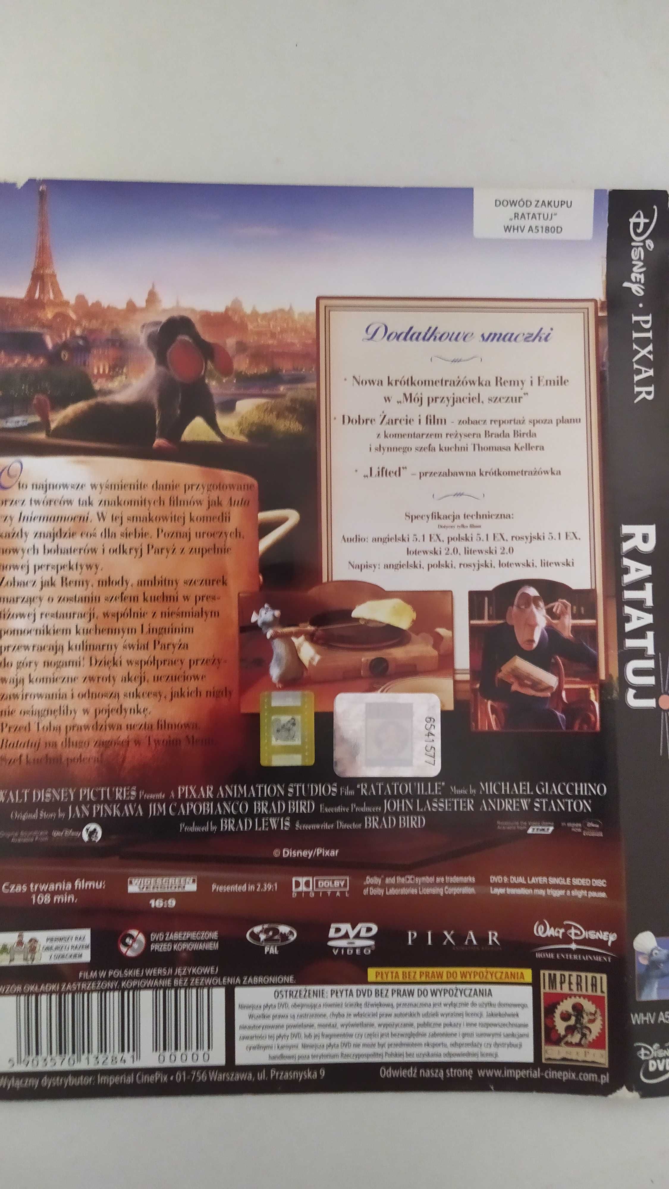 Ratatuj Disney Pixar DVD