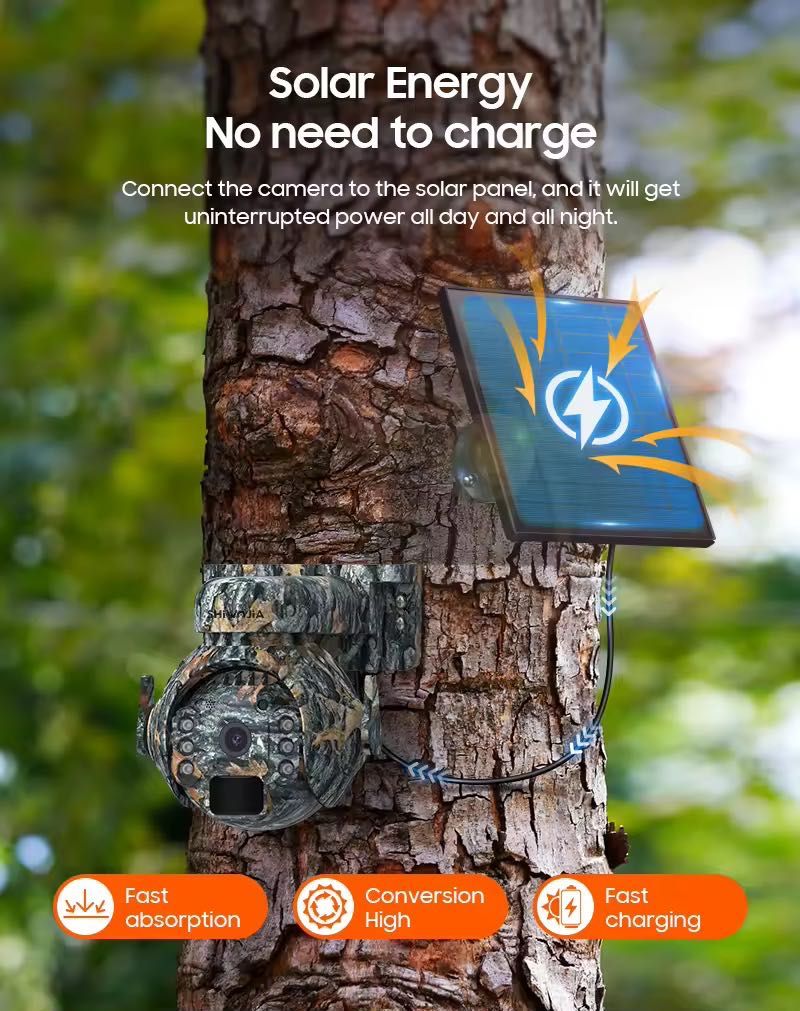 Автономна поворотна 4G камера відеоспостереження із сонячною панеллю