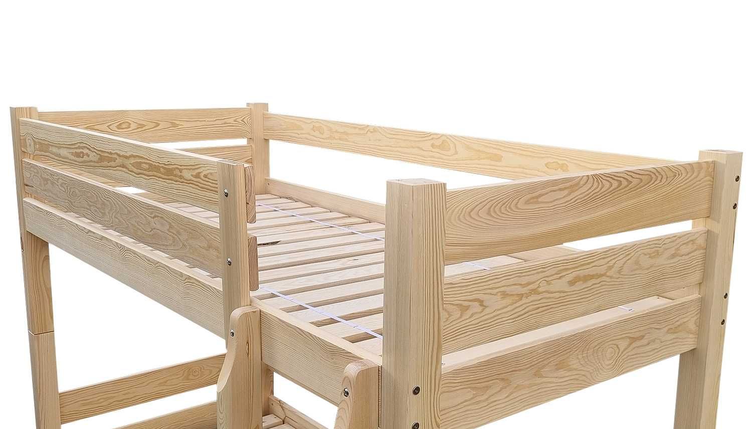 ATLAS 90x200 łóżko piętrowe dla dorosłych +150kg lite drewno