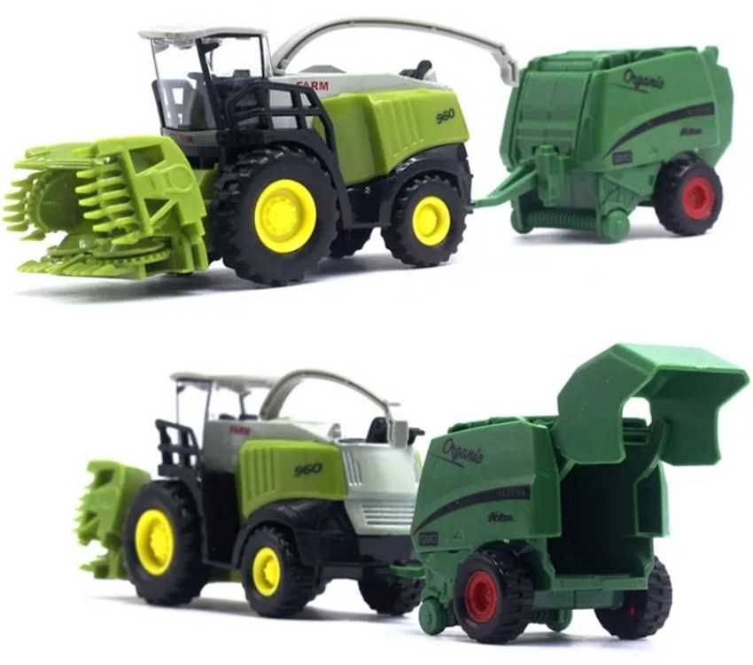 zestaw traktor kombajn + maszyny 4 el.