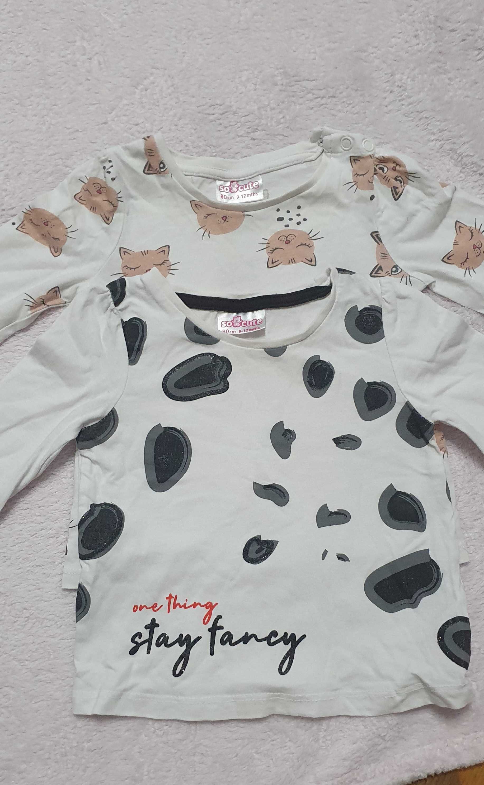 Bluzki i body 80 cm dla dziewczynki