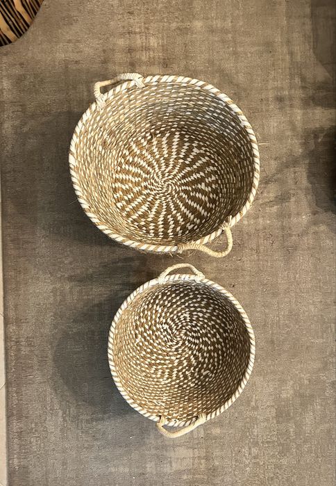 Conjunto de Cestas Decorativas em Palha Natural