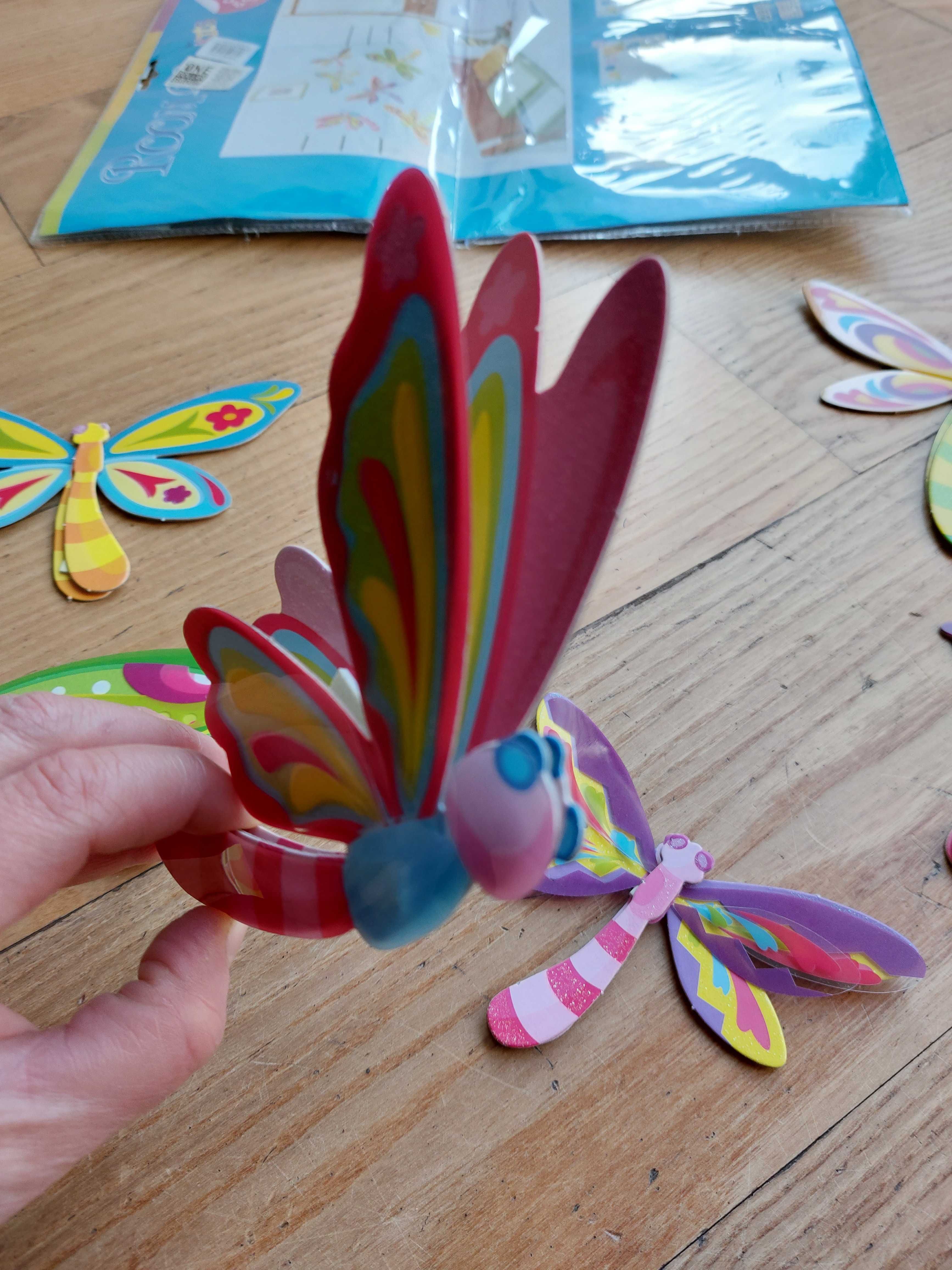 Motylki Ważki 3D - naklejka ścienna do dziecięcego pokoju