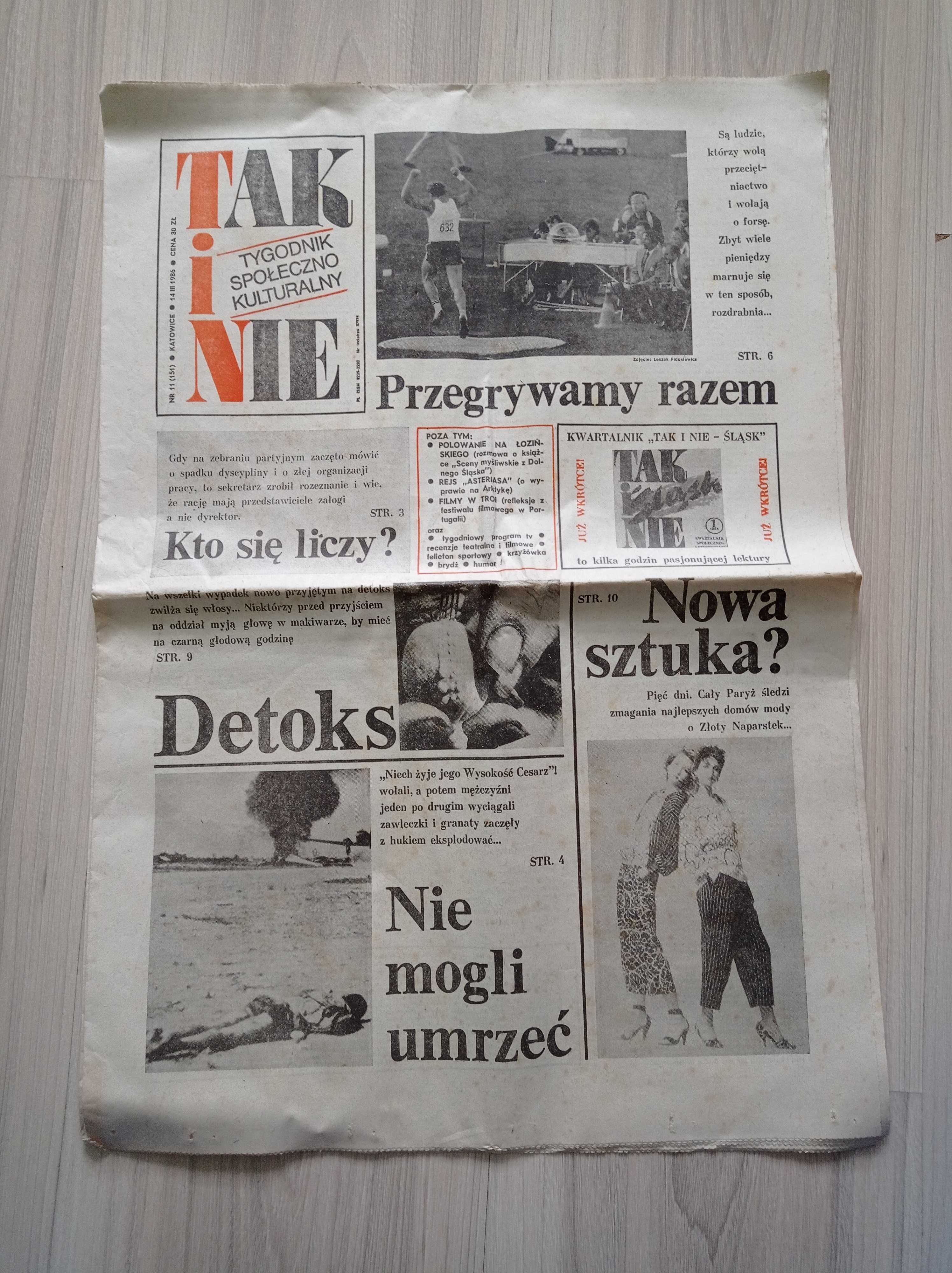 Tak i nie, tygodnik, nr 11/1986, 14 marca 1986