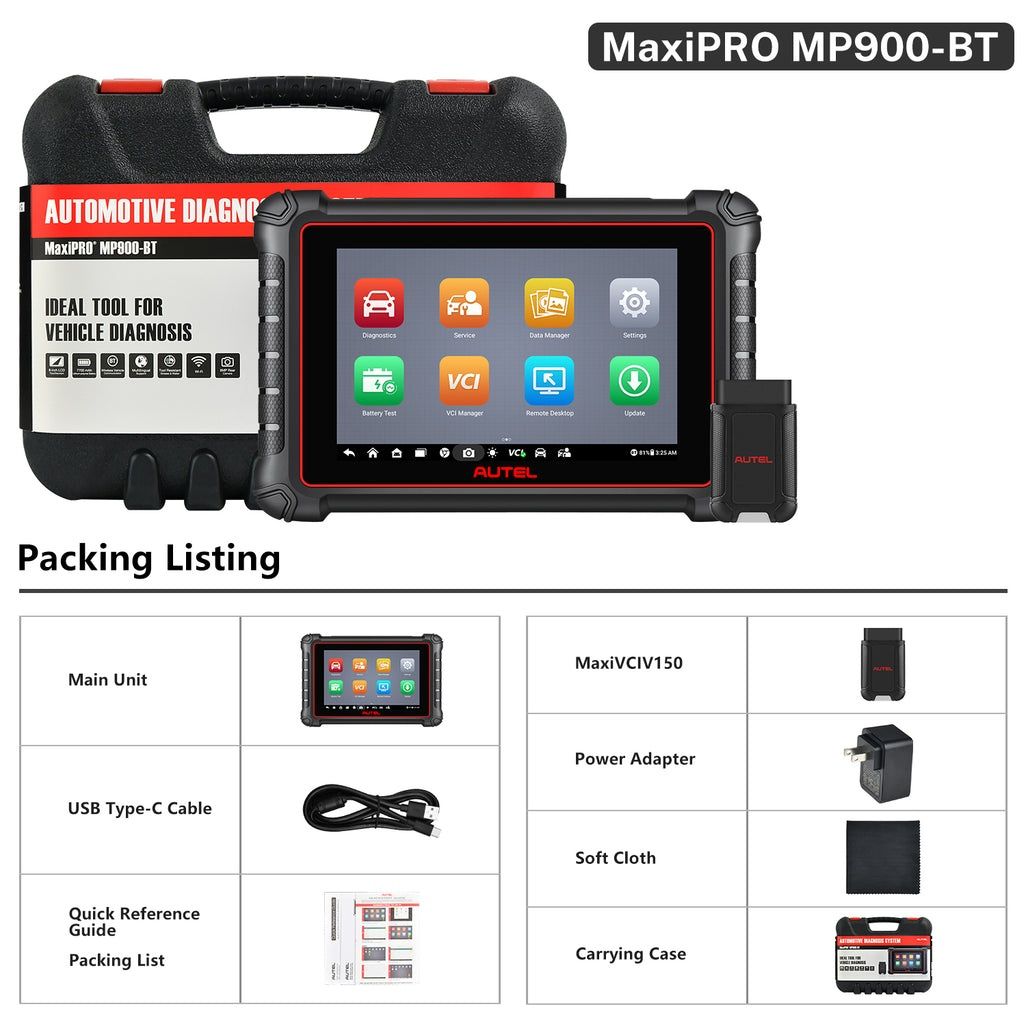 Autel Maxipro Scanner de diagnóstico sem fio MP900BT versão Bluetooth