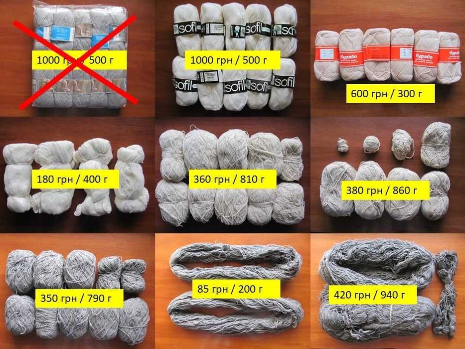 Пряжа для ручного в’язання 100% вовна