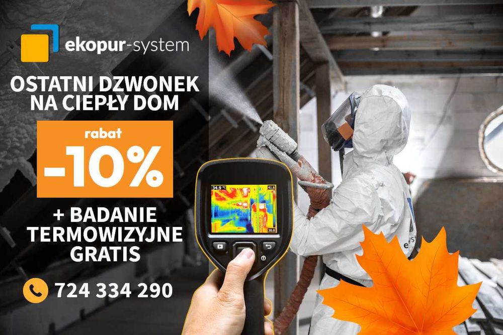 Ocieplenie poddasza pianą PUR - Teraz 10% Rabatu i Termowizja Gratis