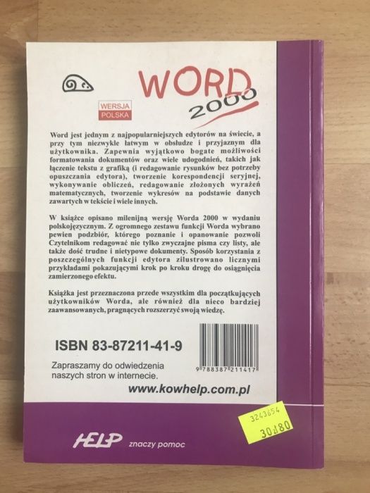 Książka Word 2000,Bogdan Krzymowski podręcznik do obsługi komputera