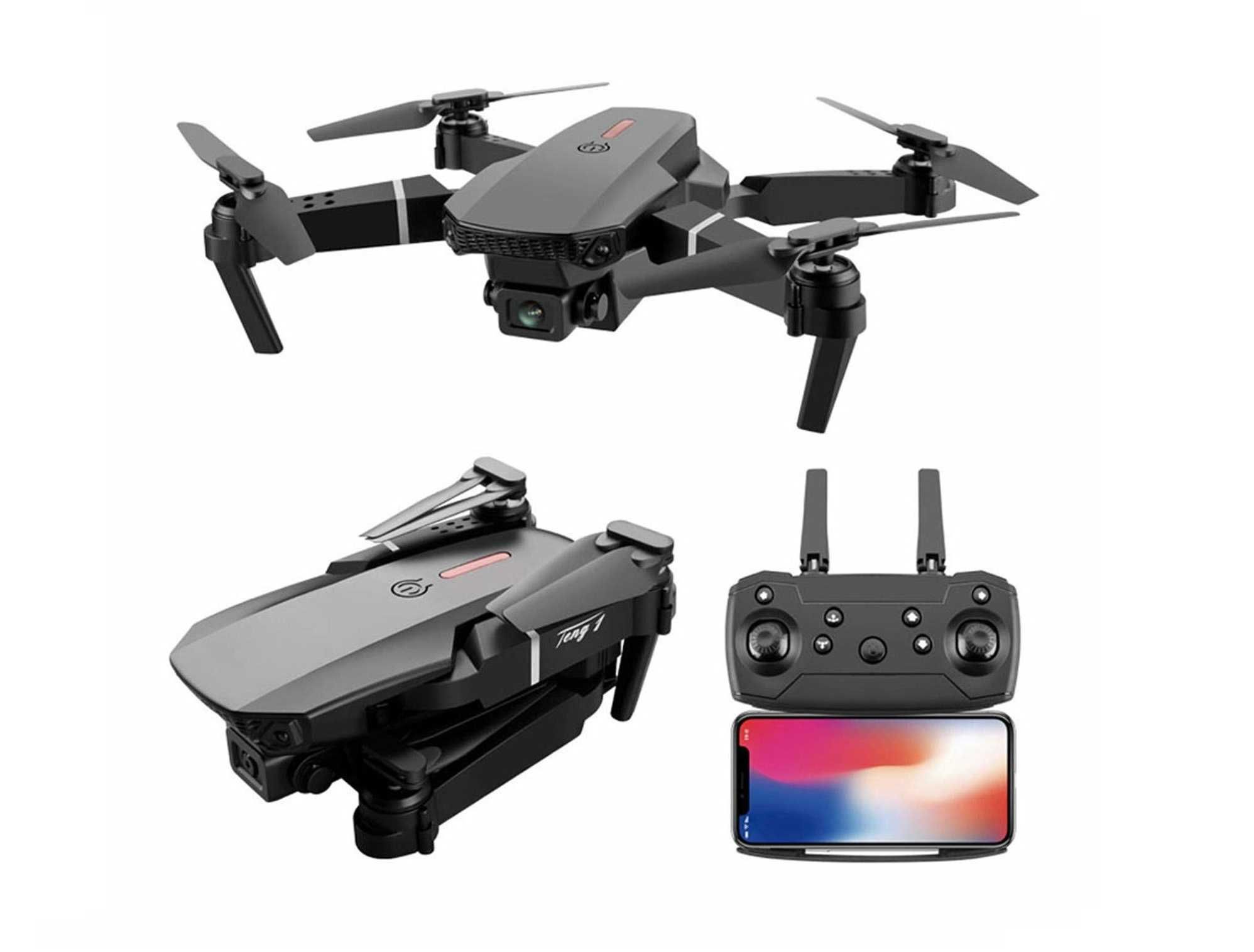 Дрон-Квадрокоптер RC E88 Pro Black gen2 (с Full HD камерой)
