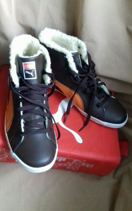 Кеды  Puma кожаные, утепленные, внутри мех. разм. 39 (оригинал) Италия