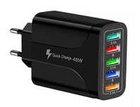 Ładowarka sieciowa 5x USB 48W czarna