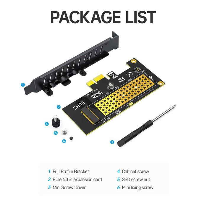 Адаптер плата установки SSD M.2 NVME  - ПК PCI-E