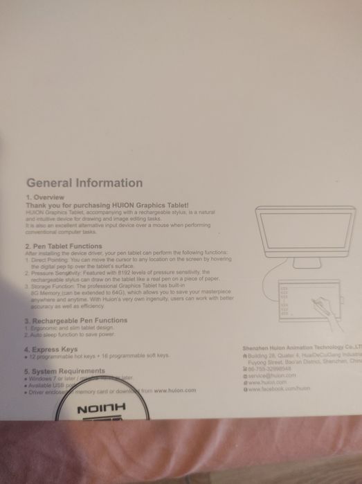 Tablet graficzny "professional graphics tablet,,