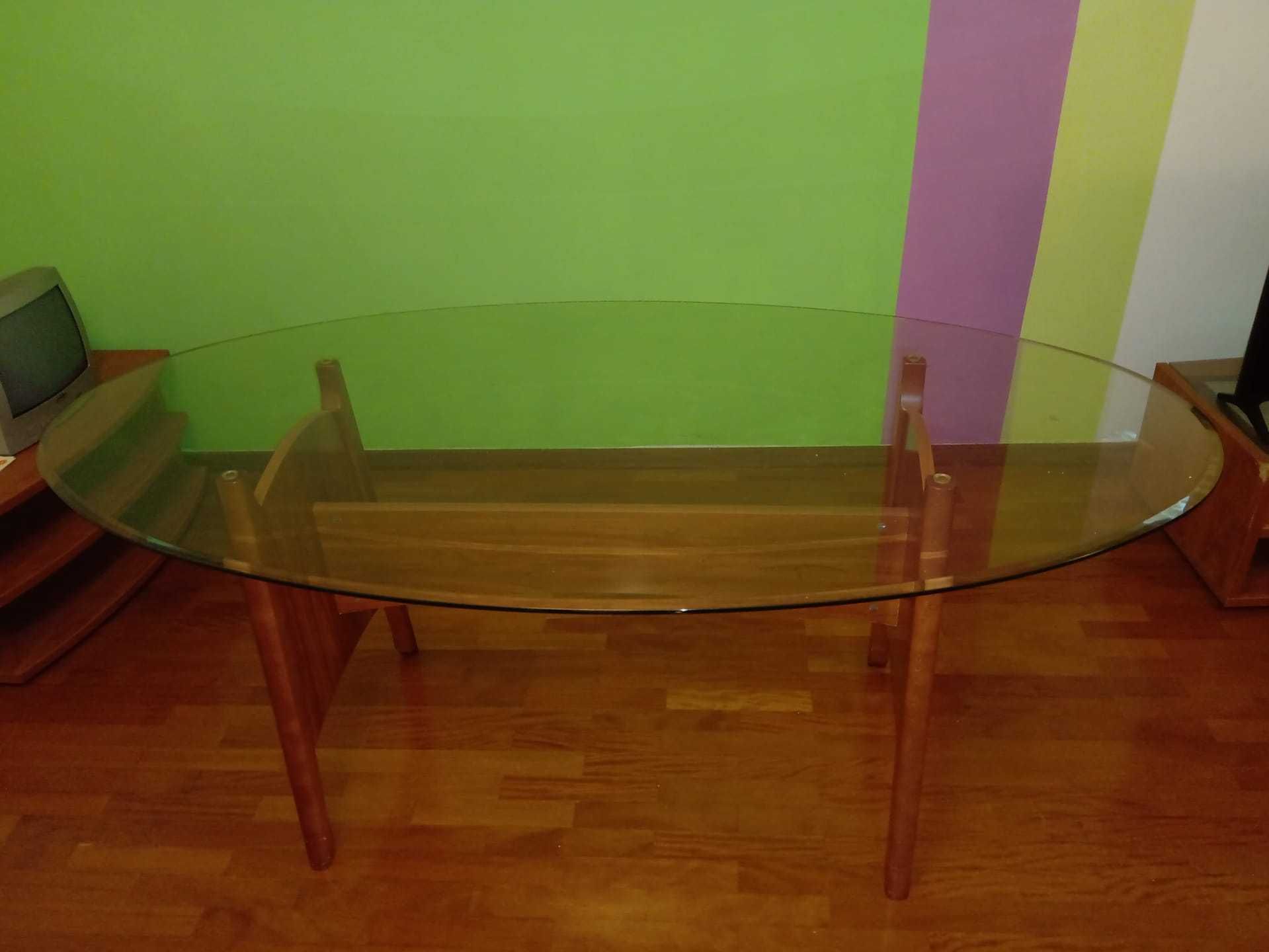 Mesa de vidro com 3+1 cadeiras