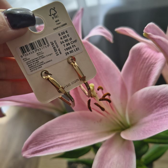 Kolczyki damskie pięciokąt