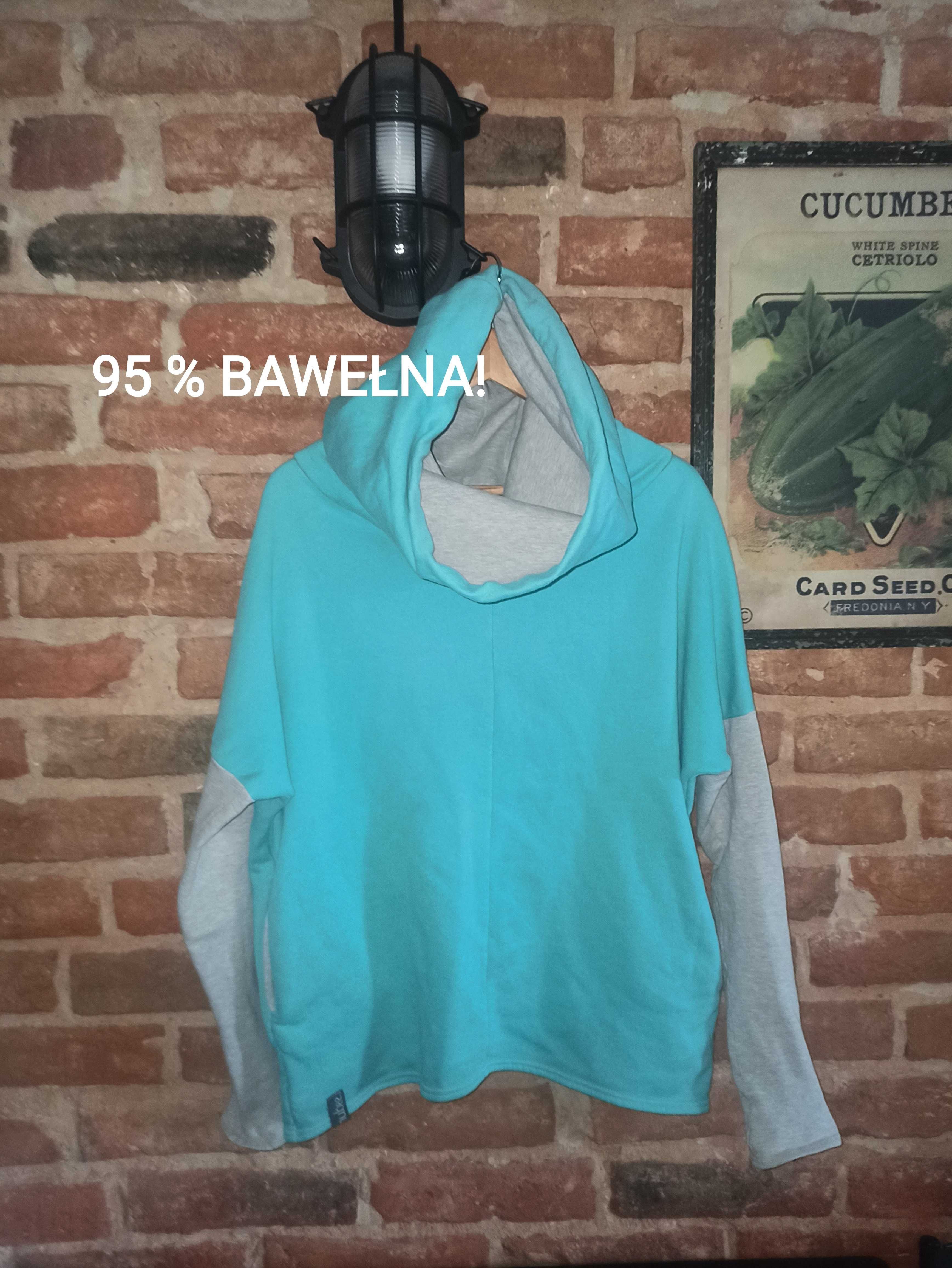 Bluza handmade. Bawełniana! Polska firma. Bluza z kominem. Jak nowa
