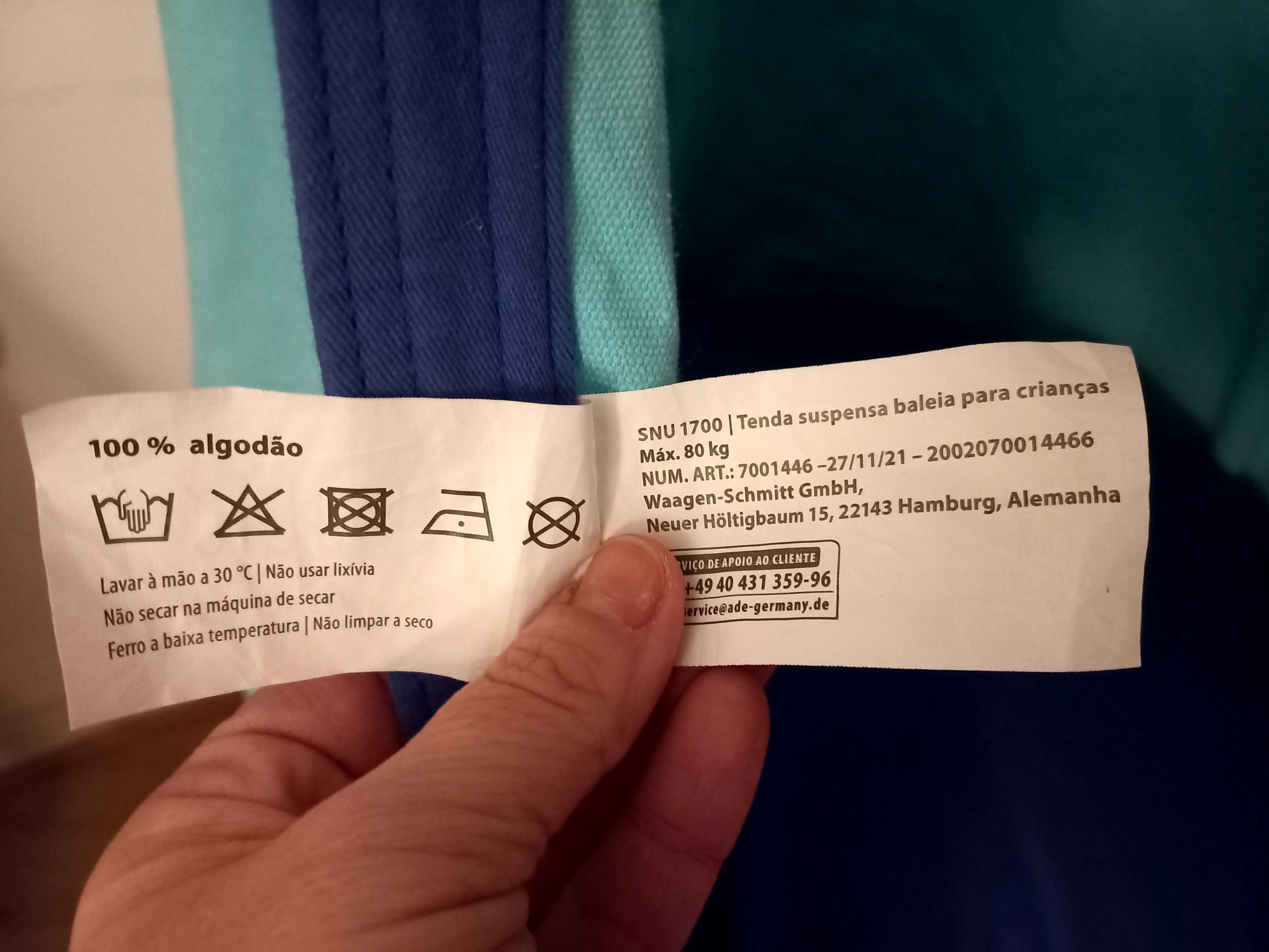 Baloiço pano / tenda suspensa Baleia do Aldi