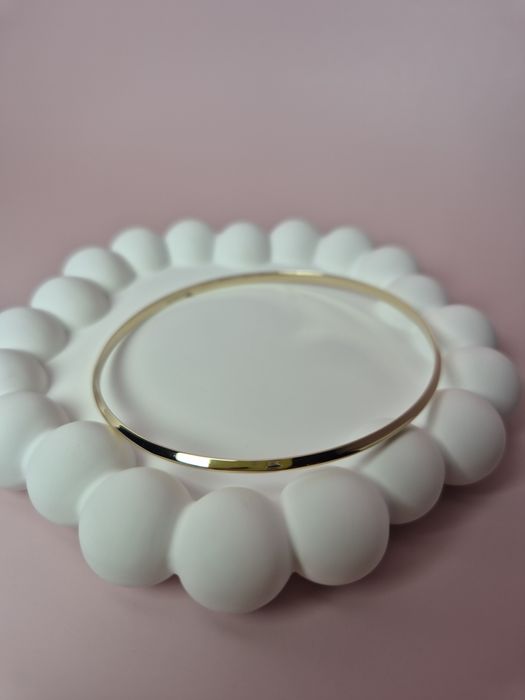 Złota bransoletka sztywna gładka bangle cienka wsuwana p. 585