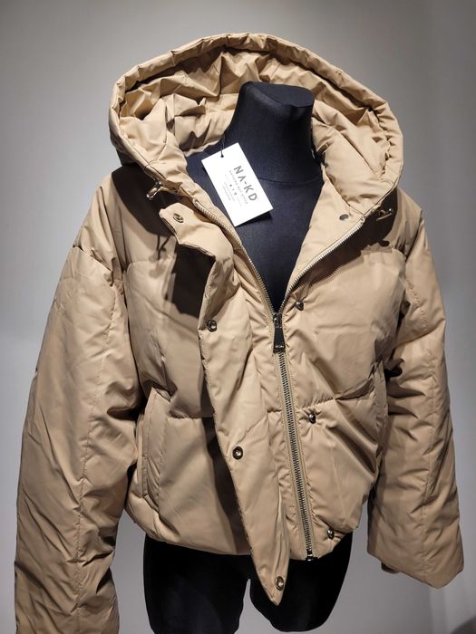 Piękna kurtka puchowa NA-KD – Beżowy Oversize, Nowa z Metką!