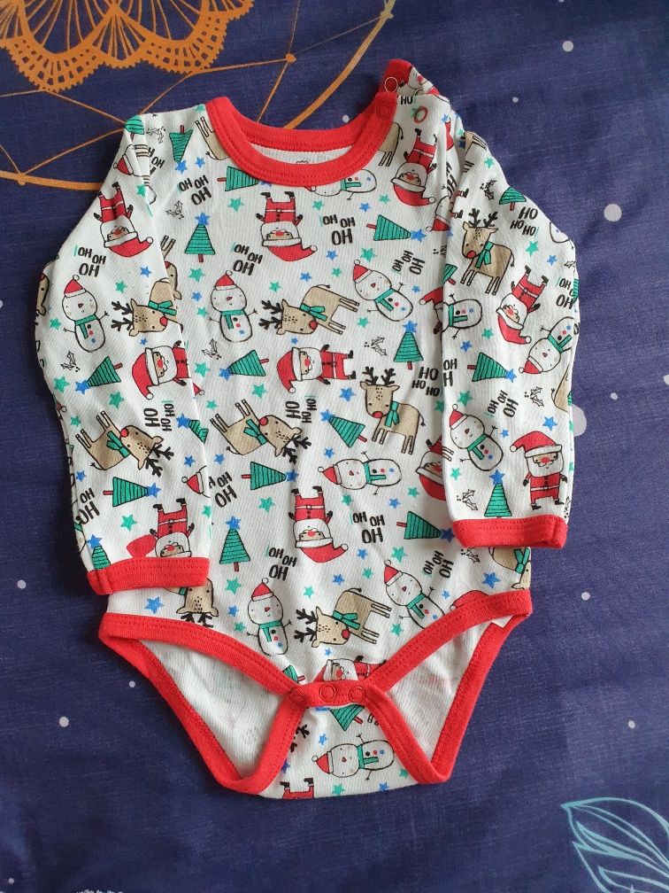 Body niemowlęce z motywem świątecznym, rozmiar 80