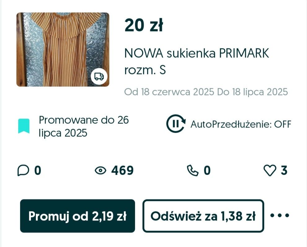 NOWA sukienka PRIMARK rozm. S