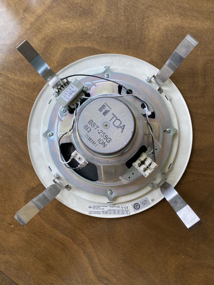 8 Ом Динамик потолочный Toa PC-2852