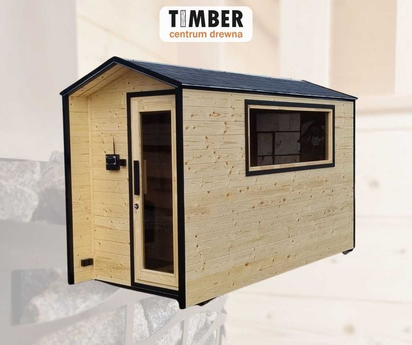 Sauna fińska ogrodowa 4-osobowa z piecem elektrycznym | Producent