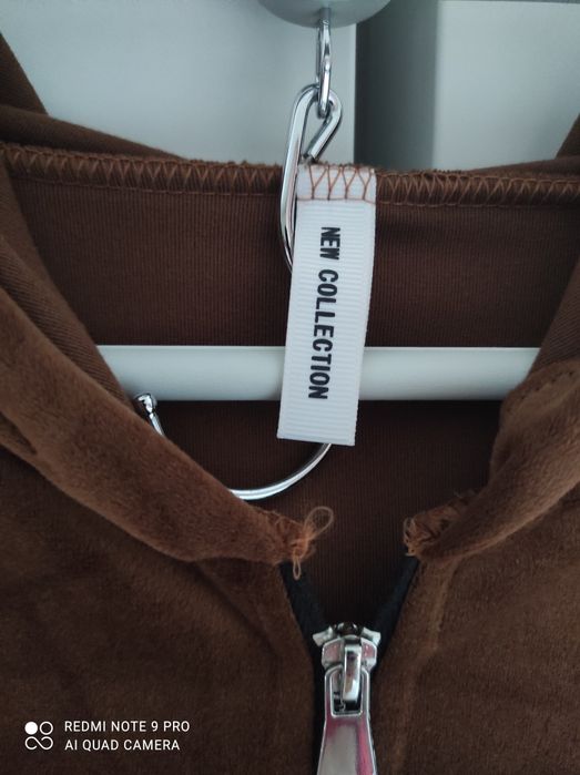 dres welurowy komplet / rozm. s-m / karmel brązowy