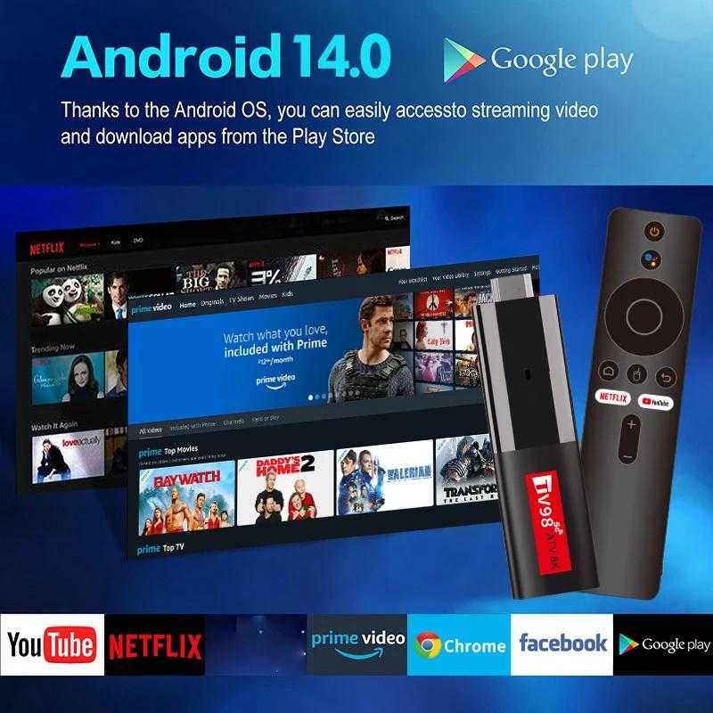 Smart TV Stick TV98 Android 14 ATV